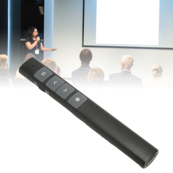 Presentasjon Clicker 2.4G RF-brikke ABS-silikonknapper Bærbar Plug and Play trådløs presentatørfjernkontroll for kontor