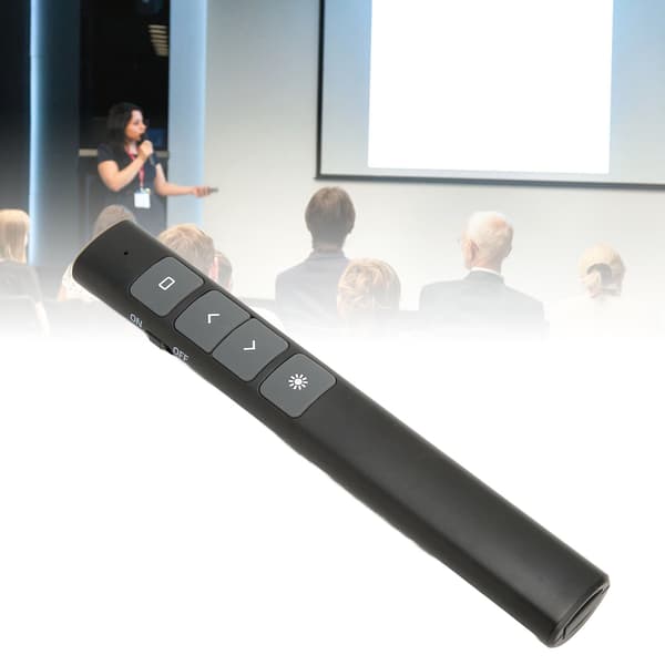 Presentasjonsklikker 2.4G RF-brikke ABS Silikonknapper Bærbar Plug and Play Trådløs Presenterfjernkontroll for kontor