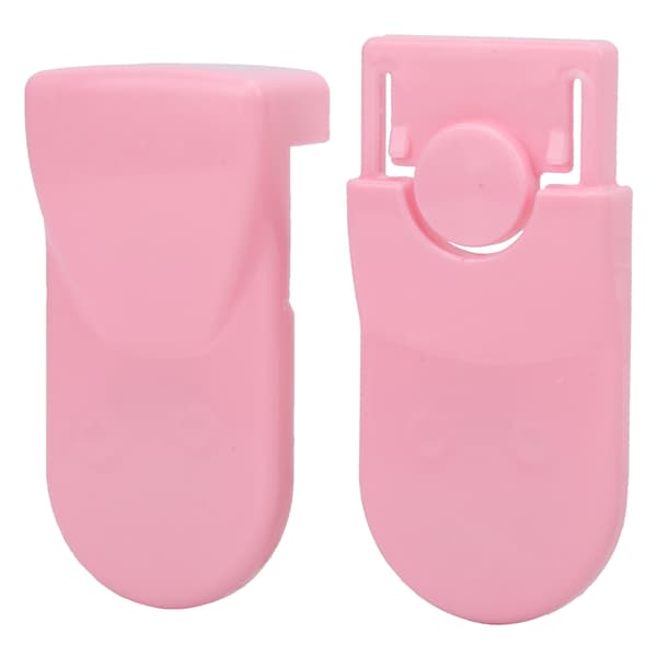 Babysikkerhetslås Multifunksjonell Anti-klem Dobbel Snap-lås for skapskuff, rosa