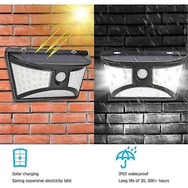 LED-aurinkovalaisin ulkokäyttöön, seinävalaisin, liiketunnistimella varustettu aurinkoturvavalo IP65 langaton johdoton vedenpitävä ulkovalo_SZXM