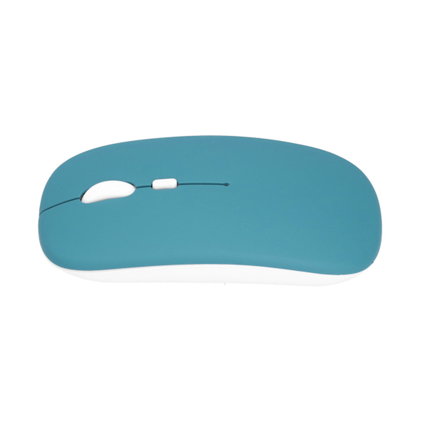 Trådløs mus genopladelig DualMode 2.4G ergonomisk lydløs optisk computertilbehør (cyan sort)