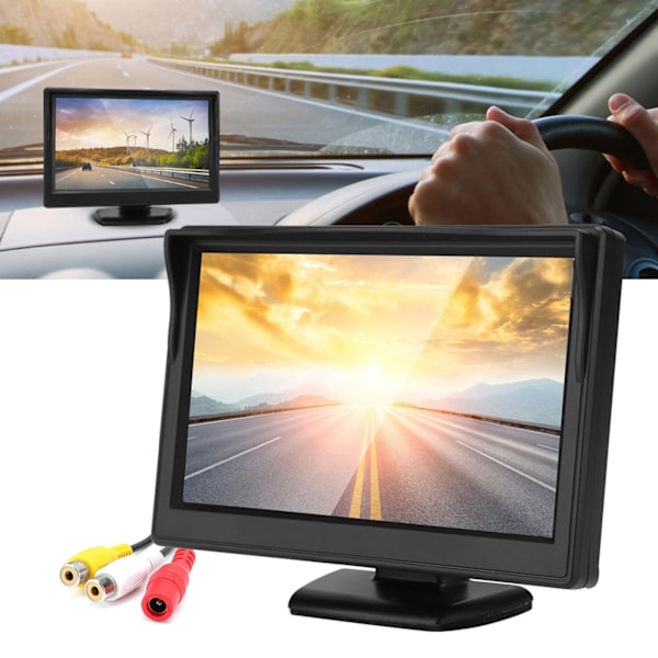 5-tums högupplösta TFT LCD-reverserande parkeringsvattentät monitor för bilbackupkamera