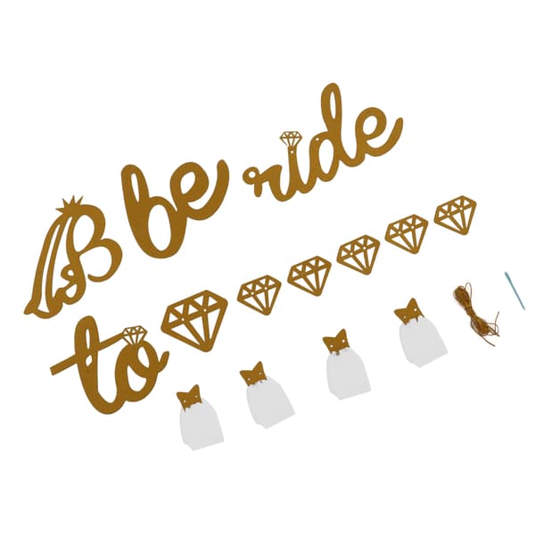 Möhippa Banner Guld Glitter Papper Glänsande Charmig Möhippa Skylt Papper Mesh Brud att vara Banner för Möhippa Guld