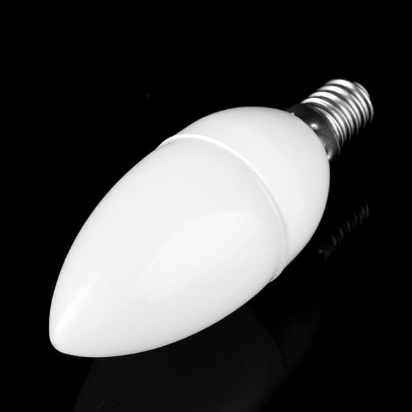 LED-lyspære i retrostil, E14-sokkel, stearinlysform, AC 220V (rund varmhvit)