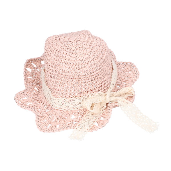 Baby Solbeskyttelse Halmhatt Barn Sommer Strand Pustende Justerbar Bøttehatt B/52cm