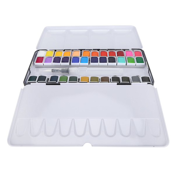 Vannfarge Maling Bærbar Lys Farge Vannfarge Pigment Sett Maling Tilbehør med Boks 36 Farger