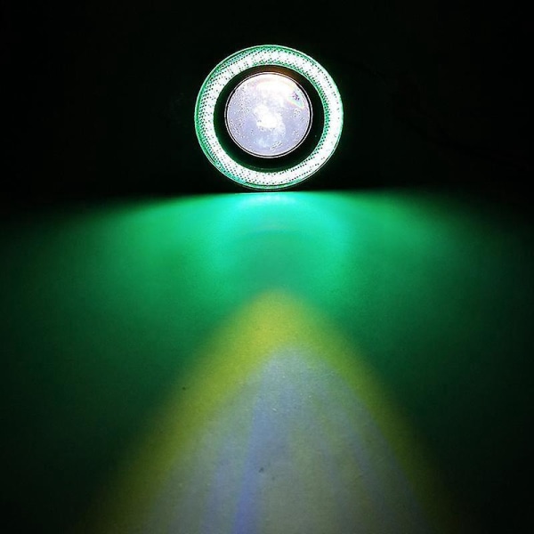 2 Stk Universal Grønt LED Tåkelys Angel Eyes Halo Ring Runde Frontlykter