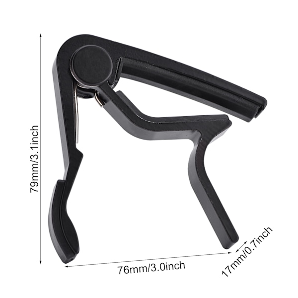Bærbar Quick Change Tune Clamp Håndholdt Tuner Capo til Folk Guitar Sort