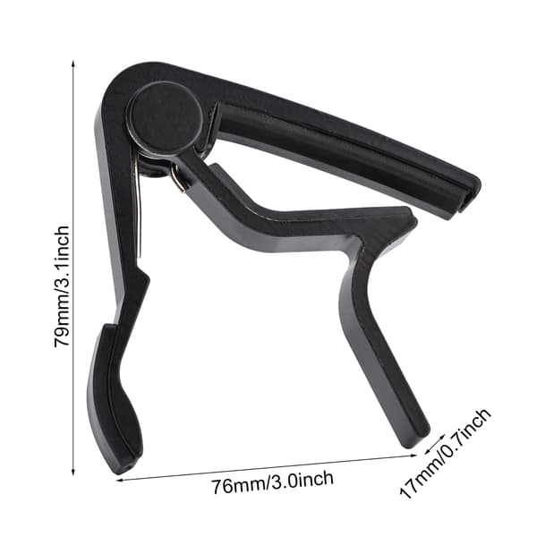Bærbar Quick Change Tune Clamp Håndholdt Tuner Capo til Folke Guitar Sort