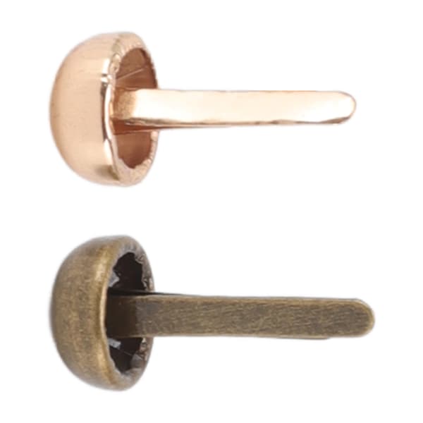200 stk. mini-splinter 8 mm rundt hode DIY håndverk galvaniseringsprosess lys gull bronse messingfester for punkboks-pakke