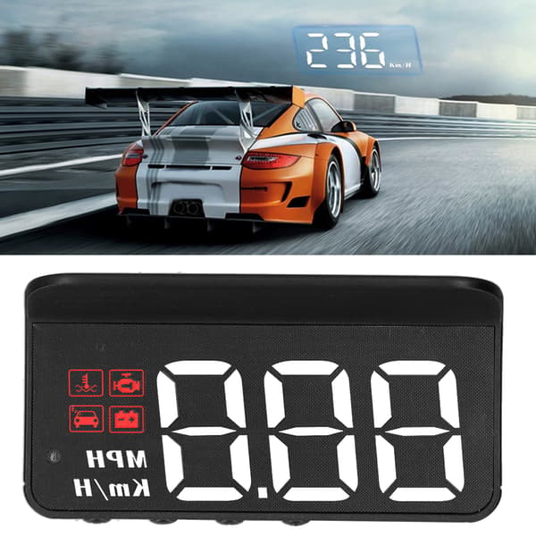 OBD2 HUD Head Up Display Vindskjermprojektor Multifunksjonsmåler Alarm Tretthetskjøringspåminnelse