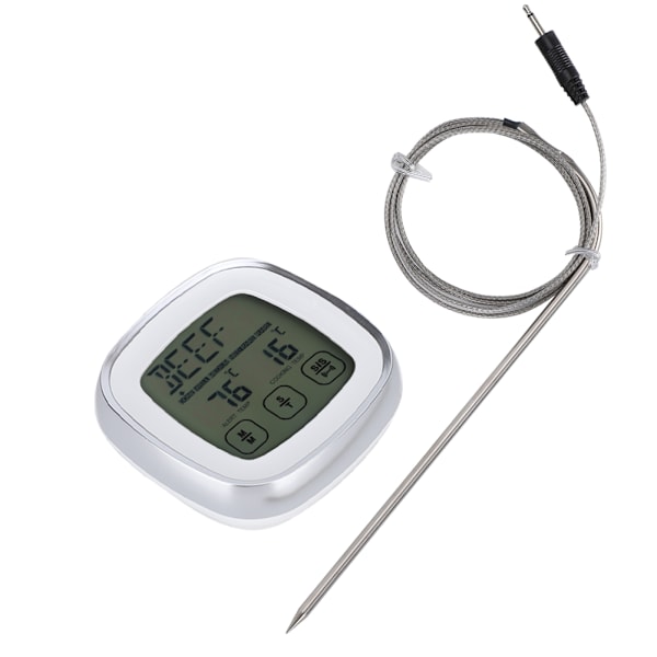 Trådlös mattermometer Elektronisk digital pekskärm med timerlarm för sockerkokning Grillning
