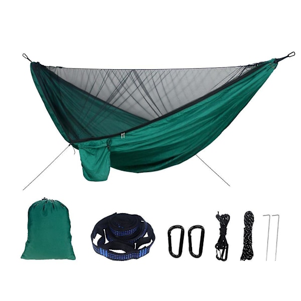 Myggenet Hængekøje, Udendørs Camping Myggenet Hængekøje, Grøn 290*140cm