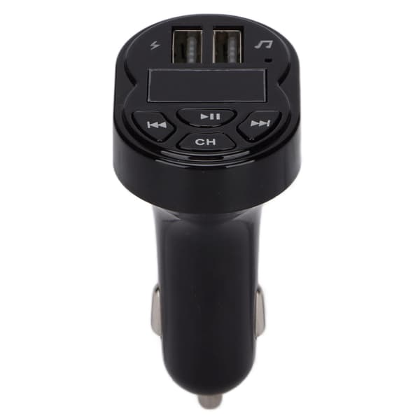 Bil Bluetooth-sändare ABS Trådlös Bluetooth FM-radioadapter med 2 USB-portar DC 12V-24V