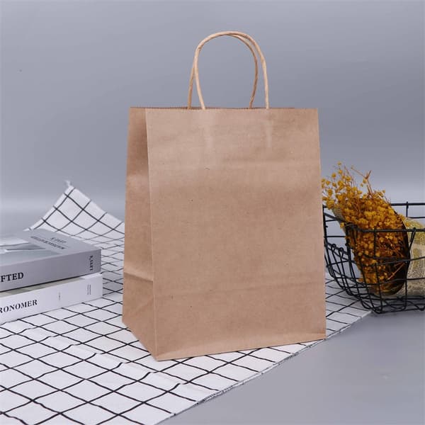 Brune med håndtak, hvite papirposer bulk 40 stk 21*27*11cm, gaveposer bulk, brun, hvit kraftpapir