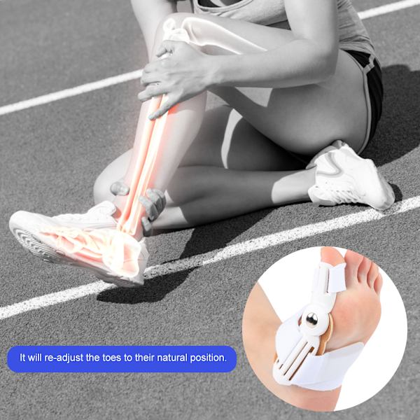 2st Vuxen knystkorrigerare Ortopediska tåavskiljare Hallux Valgus Ortos Utrustning för Kvinna Dag/Natt Använd Vit