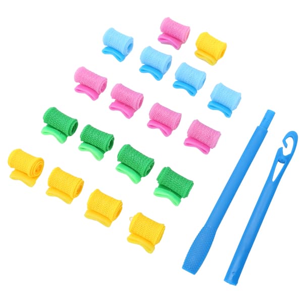 Professionelle DIY Hår Curlers Ruller Spiral Krøller med Krog Håndtag Hårstyling Værktøjssæt