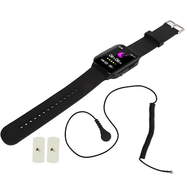 Blodsockermätare Smartwatch 1,83 tum färgskärm IP67 Vattentät Temperatur Hjärtfrekvens Blodsockerövervakning Sport Smartwatch för män kvinnor Svart