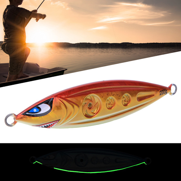 200g Jigging 3D Noctilucence Keinotekoinen Kalasyötti Merivesikalastustyökalu