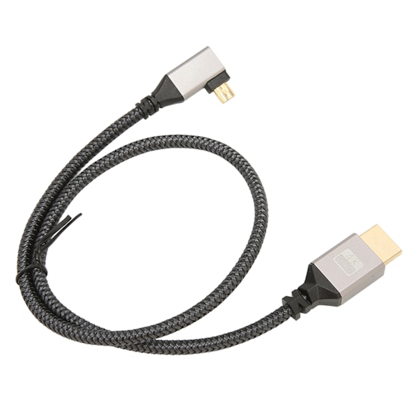 4K HD Multimedia Interface-kabel 60Hz 18Gbps Höghastighets Micro HD Multimedia Interface Hane till HD Multimedia Interface Hane Vänster Armbåge 0.5M