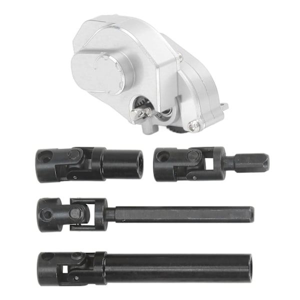 RC-bilväxellåda och drivaxelset i aluminiumlegering, utsökta tillbehör till RC-bilar för Axial SCX24 1/24 RC-bilar, silver