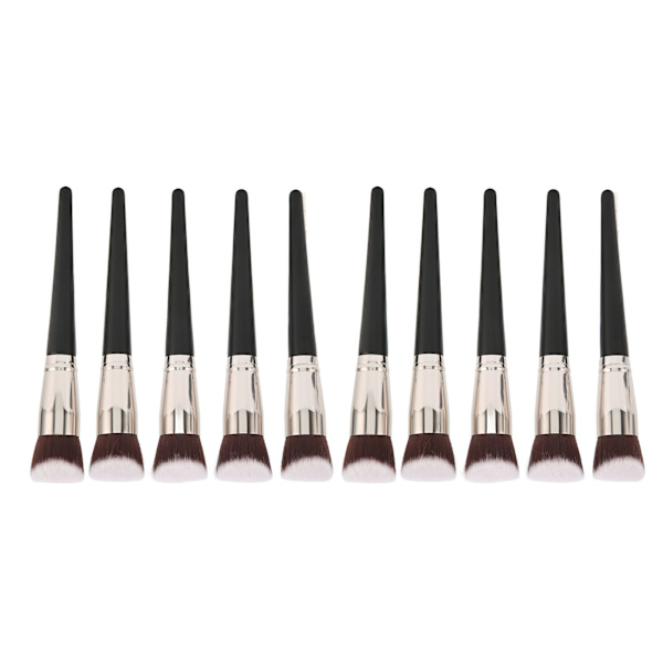 10 stk. Skrå Concealer Pensel Blød Fiberhår Ergonomisk Fleksibel Makeup Foundation Pensel Kosmetisk Værktøj