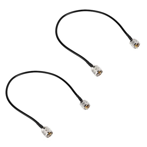 2 stk koaksial antenneadapterkabel UHF hann PL-259 til UHF hann PL-259 lavt tap