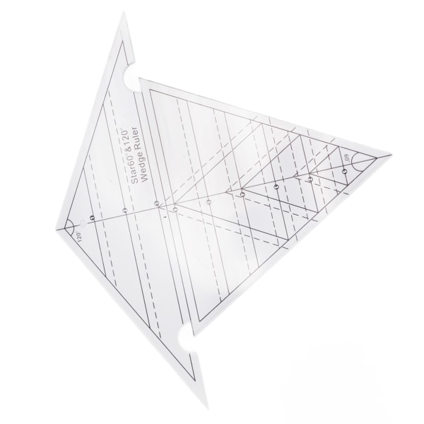 Sykilekile 60 Grader og 120 Grader Akryl Transparent Nøjagtig Skala Genanvendelig Quiltelineal til DIY Design