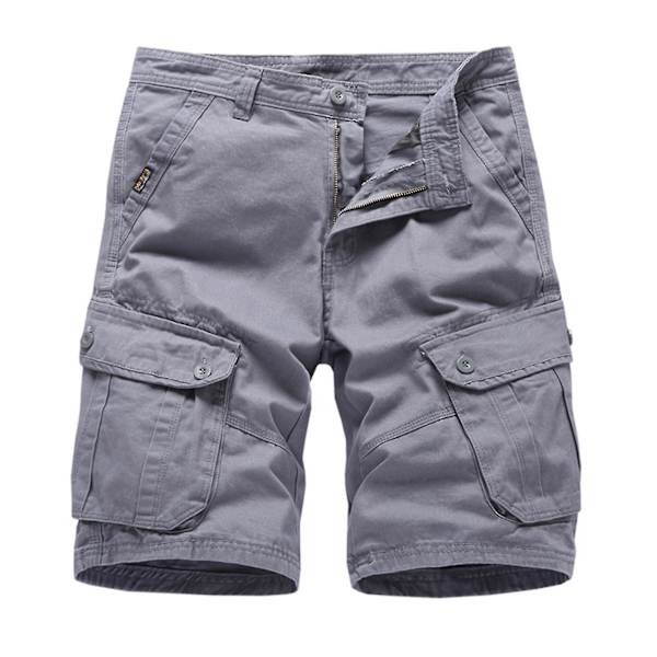 Dragkedja Herr Sommar Shorts med Flera Fickor XL Grå