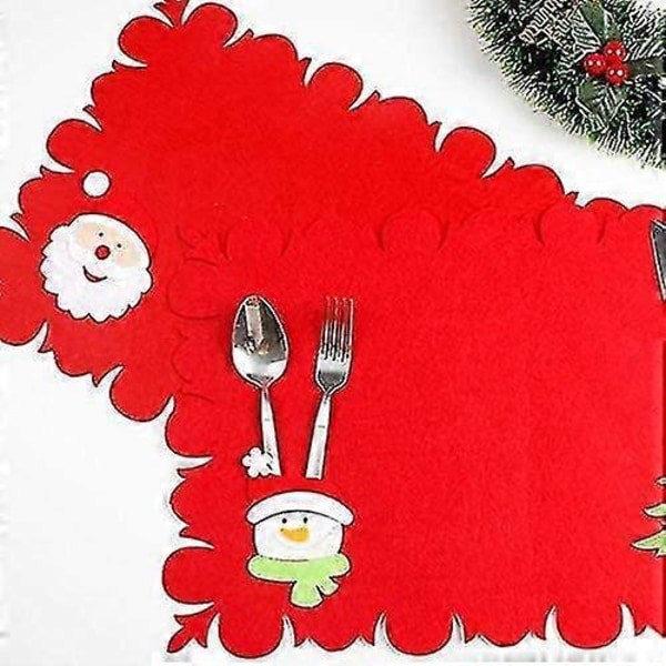 Julbordsunderlägg Röd Non-woven Snögubbe Jul 18 * 12 Tum