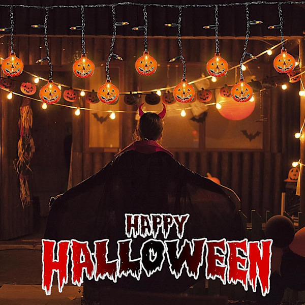 Mini Oranssit Kurpitsa Valot - Täydellinen Halloween-juhliin, Sisä- ja Ulkokoristeluun
