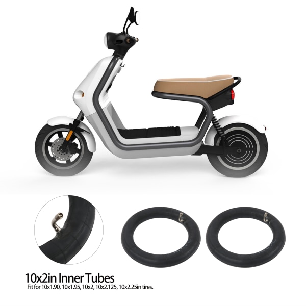 Et par 10x2 tommers innerrør for minisykkelhjul for 10x1,90/1,95/2/2,12/2,25 sykkel-barnevogn-scooterdekk