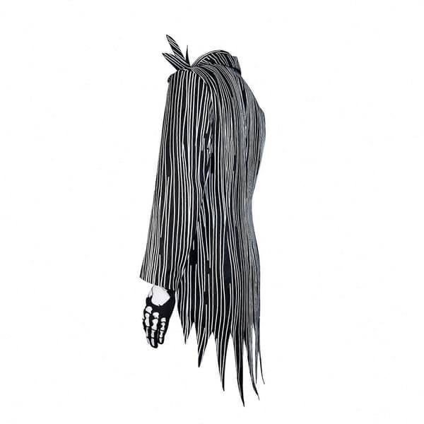 Herr Cosplay-dräkt Jack Skellington Skelettdräkt Set med krage och handskar XXL