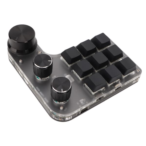 Programmerbart makrotangentbord 9 tangenter 3 rattar USB Bluetooth-anslutning OSU speltangentbord för kontorsmusikmedia
