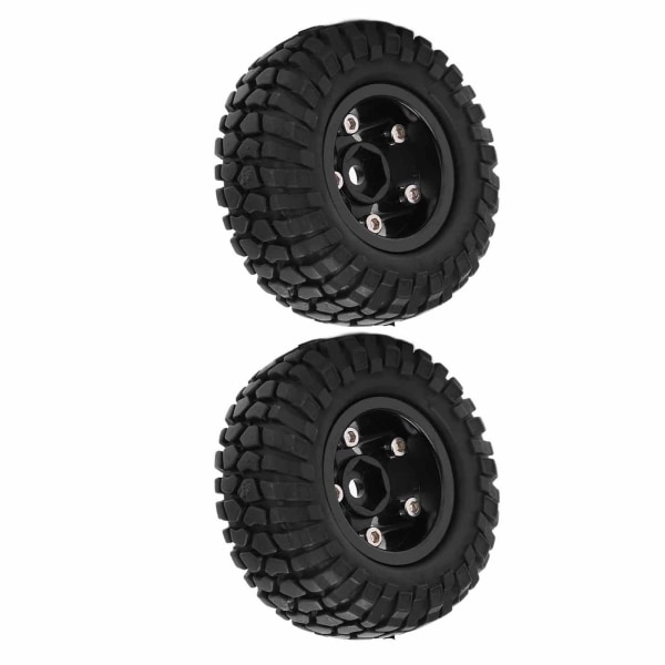 2PCS Aluminium Felger Dekk Sett for Axial SCX24 AXI00001 1/24 RC Crawler Bil Oppgraderingsdeler Svart