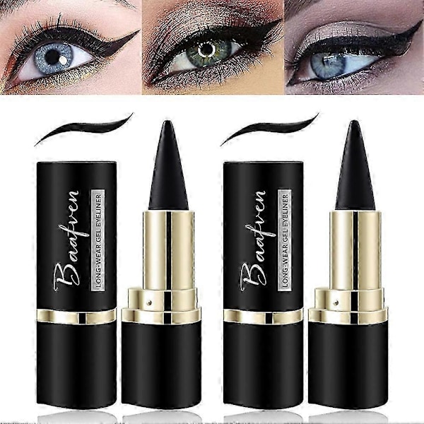 2x Vedenkestävä Eyeliner Pitkäkestoinen Kynä Musta Geeli Silmänrajauskynä Meikki Silmä Kauneuskosmetiikka