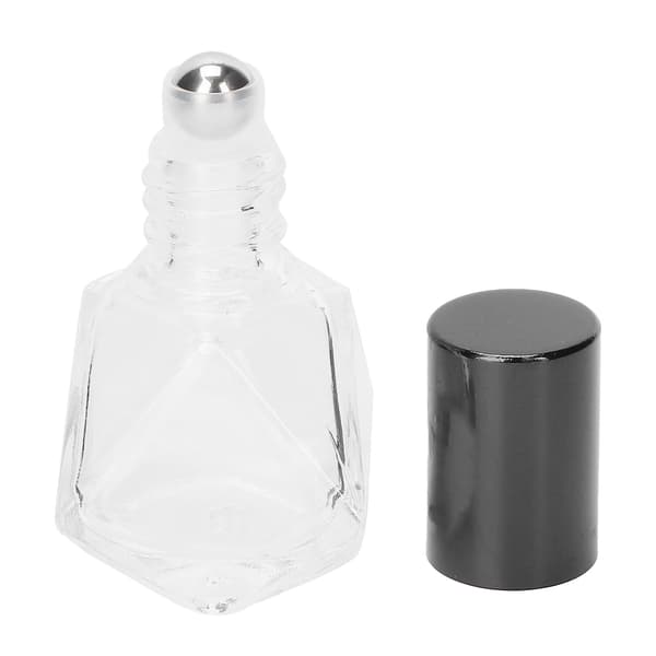 Professionel Glas Parfume Roller Flaske Bærbar Æterisk Olie Roll On Flasker 8ML Sort Låg