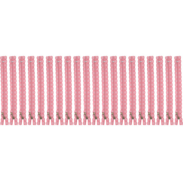 20 stk 20 cm gør-det-selv nylon blonder lynlåse coil blomster lynlås til syning brudekjole håndværk Pink