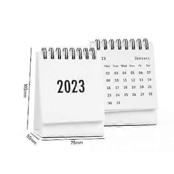 Skrivebordskalender 2023 Mini Kalendere Metallring Dobbel Wire Binding Bærbar Kalender for Hjemmet