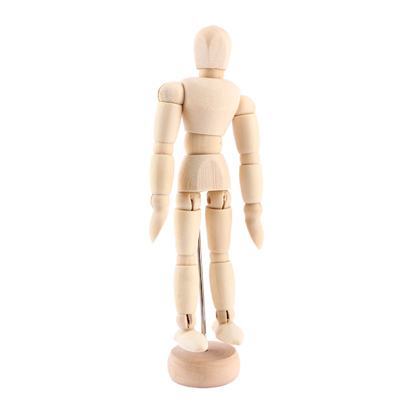 Konstklass Träfigur manlig docka skyltdocka trä rörlig modell display hantverk 5,5 tum