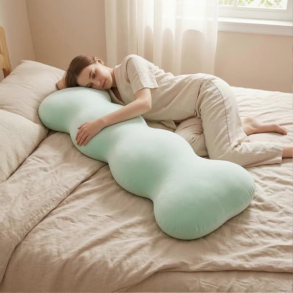 Body Pillow for Side Sleepers - Ice Silk & Full Body Support - for Adults Pink Pink S