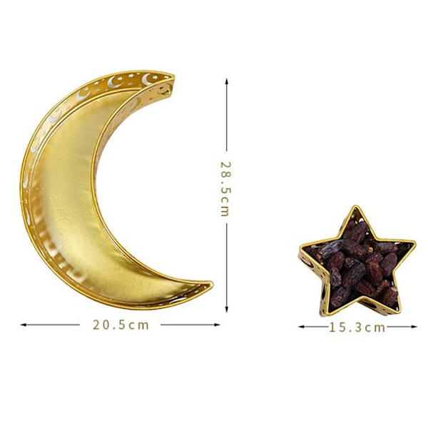 Ramadan serveringsbrett med halvmåne og stjerne matbrett muslimsk islam Mubarak matbrett for festdekorasjon