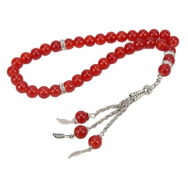 Muslimi rukoushelmet punaiset 33 helmeä kirkas kaunis hieno kiiltävä elegantti Tasbih rukoushelmet palvontaan