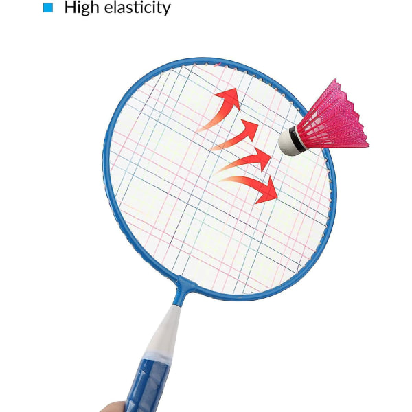 Bærbart badmintonsett for barn med 2 lette racketer og 3 fjerballer, inkludert bæreveske