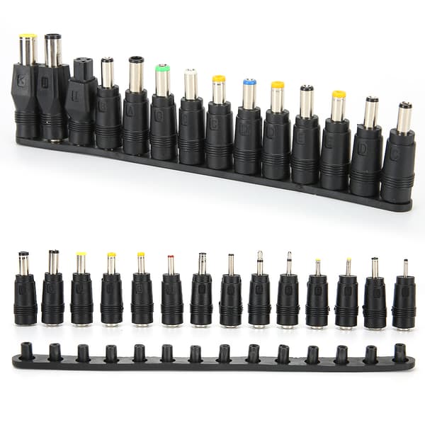 28 stk. DC Strømadapter Tips 5.5x2.1mm Hunn Universal Ladekonverteringshode for Laptop