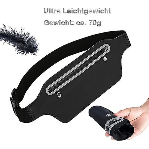 Röd ros unisex midjeväska - Svart, One Size