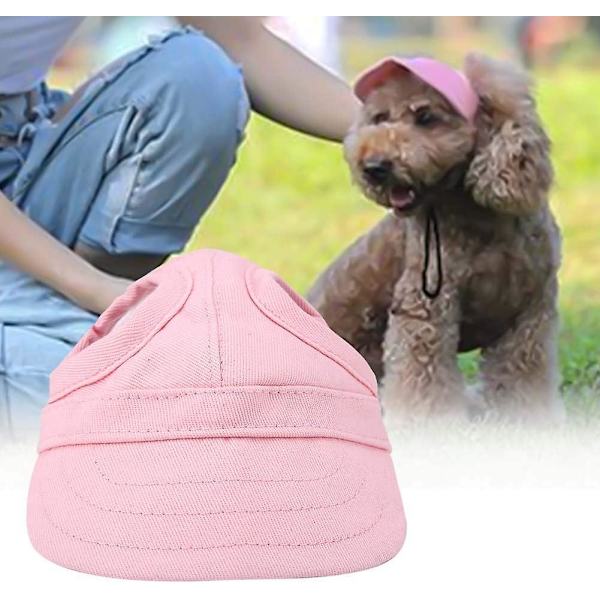 Säädettävä musta XL Pet Baseball cap korvarei'illä kissojen ja koirien ulkoiluun