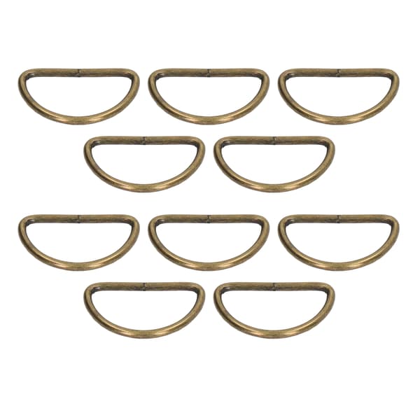 100 st Metall D-ringar Slät Yta Klassisk Look Metallringar Spänne för DIY Bälten Resväskor Handväskor Ryggsäckar Brons