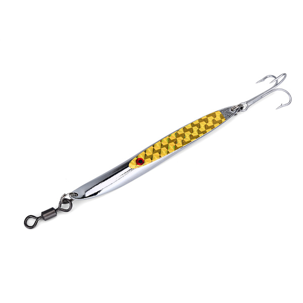 Vieheet Paljetit Metal Bass Hard Spoon Bait Jig Viehe keinokoukku (keltainen 84g)