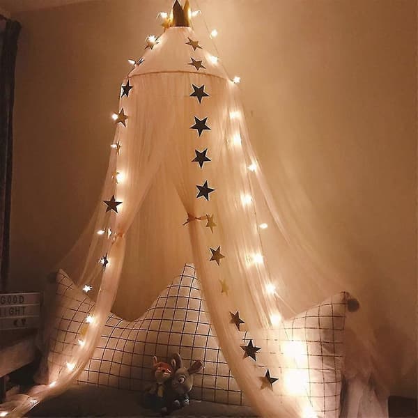 Canopy for Girls - Princess Bed Canopy Mosquito Net Nursery Playroom Decor Dome Premium Yarn